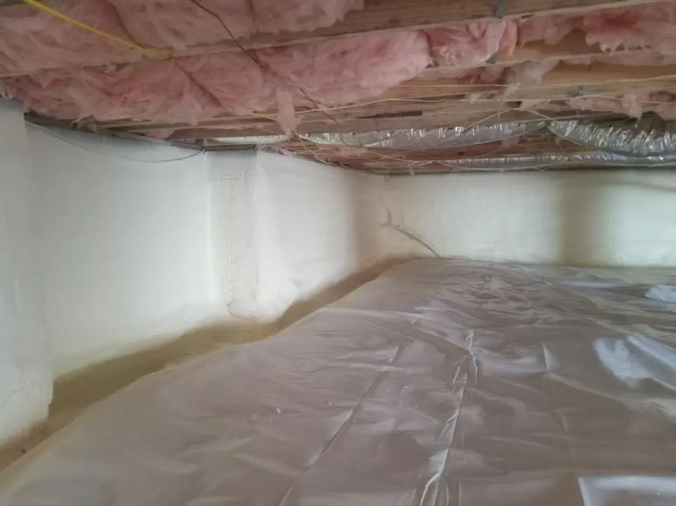 Crawl space encapsulation with closed-cell spray foam for Attic Insulation in Rolesville